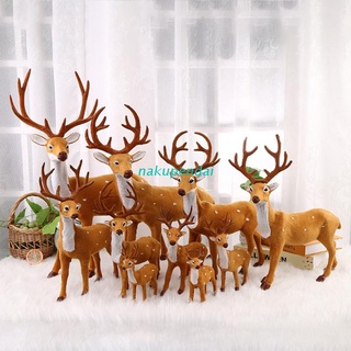 nak 15/20/25/30/35 cm simulación de renos de felpa navidad ciervo navidad alce decoraciones para el hogar feliz navidad adornos de año nuevo