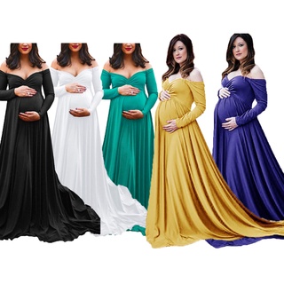Cola Larga Vestido De Maternidad Para Sesión De Fotos Fotografía Props Para Mujeres Embarazadas Ropa De Embarazo