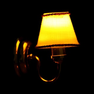 [paz Conchas] 1:12 casa de muñecas miniatura luz de pared LED lámpara de mesa dormitorio estudio decoración mi