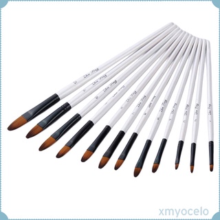 12Pcs Artist Paint Brushes for Oil Painting Acrylic Watercolor Point Head
