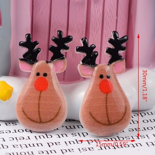CHARMS Jojo 100 botones de navidad Flatback de dibujos animados de Santa Claus árbol de navidad adornos de resina de limo encantos para manualidades manualidades Scrapbooking decoraciones de teléfono (2)