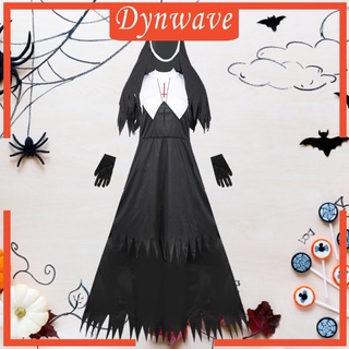 [DYNWAVE] Conjunto de Cosplay de fiesta de Halloween para mujer, Medieval, monja, disfraz de fiesta (5)