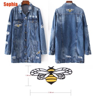 [sophia] abeja bordado coser hierro en parche insignia bolsa de tela ropa apliques encaje recorte