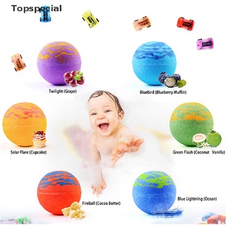 [topspecial] color sal de baño cuerpo limpio piel blanqueamiento bola de baño bola de ducha contiene juguete de coche.