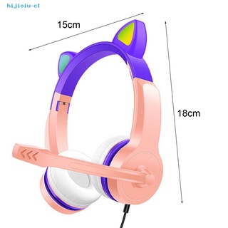 HU Durable Headphone Cute Cat Ear Earpieces Gaming Headset Clear Sound for Mobile Phone (5)