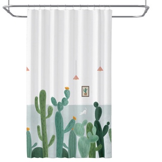 Shower Curtain Cactus Printing Waterproof Bathroom Shower Curtain