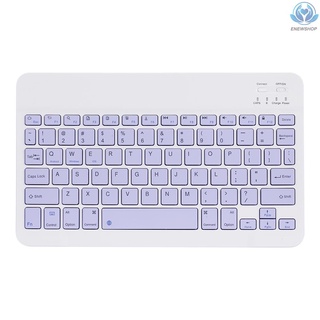[Enew] teclado inalámbrico BT de 10 pulgadas de tres sistemas Universal colorido recargable BT teclado móvil Tablet teclado Universal púrpura