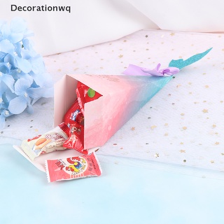 (decorationwq) 10 cajas de caramelos de sirena coloridas cola de sirena arco nudo caja de regalo de boda bolsas en venta