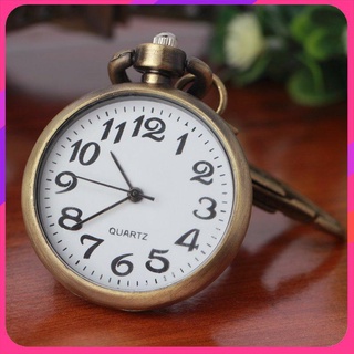 retro bronce movimiento de cuarzo llavero llavero reloj de bolsillo reloj redondo