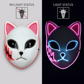 Máscara led luminosa estilo japonés Anime Fox máscara Cosplay
