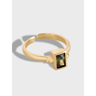 ins nicho diseño simple lujo micro-incrustaciones circón plata de ley s925 anillo ajustable abierto para mujer