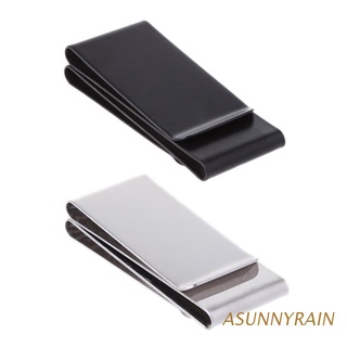 ASUNNYRAIN Stainless Steel Slim Double-sided Money Clip Purse Wallet Credit Card ID Holder