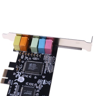 Dou PCI-E tarjeta de sonido Digital de Audio condensadores sólidos CMI8738 Chipset + barrera (5)