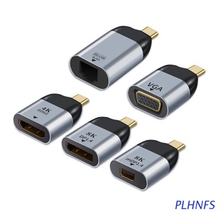 PLHNFS Type-C Male to HDMI/Vga/DP/RJ45/mini DP -HD Video Converter 4K 60Hz For MacBook HDMI-compatible USB-C Type C Adapter