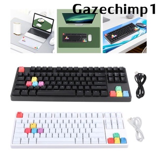 [GAZECHIMP1] Teclado mecánico para juegos RGB LED arco iris retroiluminado con cable con interruptores rojos para PC de juegos (87 teclas