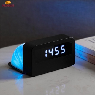 promiss Time light alarm clock creative home night light colorful gradient small clock promiss