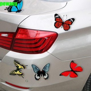 Pewany 1 juego de pegatinas de coche encantadoras pegatinas para rasguños Auto exteriores decoraciones creativas simulación mariposa colorida PVC automotriz pegatinas