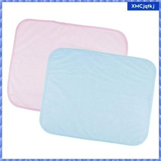 almohadillas impermeables reutilizables para cama de incontinencia, lavables, incontinencia, alta absorción, color rosa y azul claro (3)