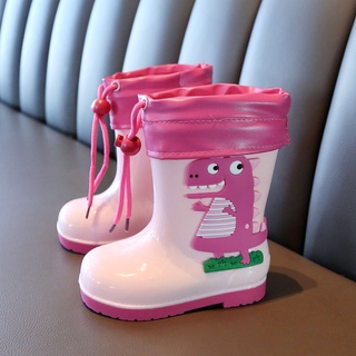 Los niños zapatos de lluvia de los niños lindo de dibujos animados botas de lluvia de las niñas bebé zapatos de agua antideslizante de los niños de frotamiento (5)