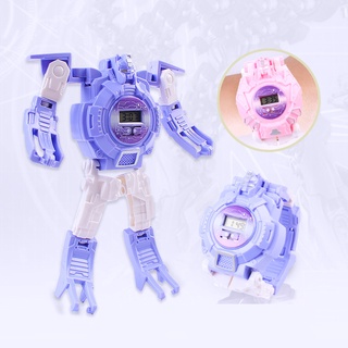 Reloj Para Niños Transformers Robot Creativo Reloj Luminoso Regalo De Cumpleaños (2)