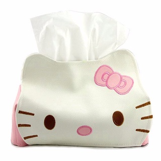 Estuche De cajón De cuero Pu Para toalla De Papel Hello Kitty
