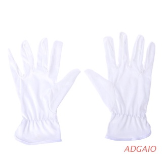 adgaio 1 par de guantes blancos de inspección de algodón lisle guantes de trabajo joyería de monedas lisle ligero