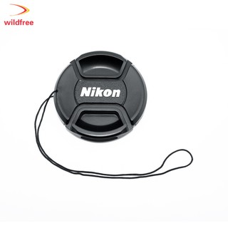 tapa de lente de cámara con cuerda antipérdida cubierta de protección para nikon 52mm/55mm/58mm/62mm/67mm/72mm/77mm/82