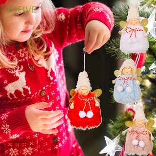 ideive lindo muñeca de peluche regalo árbol de navidad adorno diy ángel colgante decoración del hogar decoraciones de navidad suministros de fiesta precioso ángel muñeca de felpa/multicolor