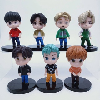 7 piezas KPOP BTS figura de acción RM Jung Kook Jin SUGA J-Hope JiMin V modelo muñecas recoger el uso de material de PVC 7,5 cm