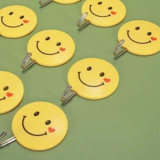 Sonriente cara libre Punch sin costuras lindo de dibujos animados amarillo gancho de plástico (1)