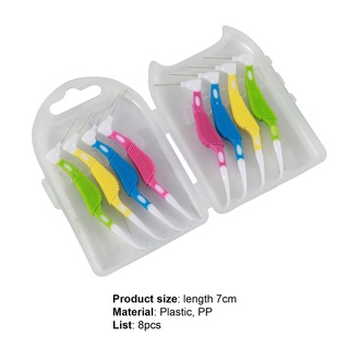 [bu]8 pzs/set cepillo interproximal para eliminar residuos de dientes multifuncional pp en forma de hipocampo cepillo dental para el hogar (7)