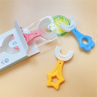 Cepillo de dientes de bebé niños 360 grados en forma de U niño cepillo de dientes mordedores de silicona suave cepillo de bebé dientes de niños cuidado Oral limpieza L5 (8)