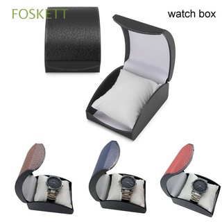 foskett moda caja de reloj de pulsera de 4 colores pulsera pantalla caja de reloj arco regalo de lujo para mujeres hombres litchi patrón flip alta calidad joyero/multicolor