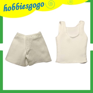 (Hobies) Escala 1/6 Figura femenina ropa de muñeca Traje hecho a mano chaleco blanco Top y Denim Shorts/falda ropa Para 12 pulgadas (1)