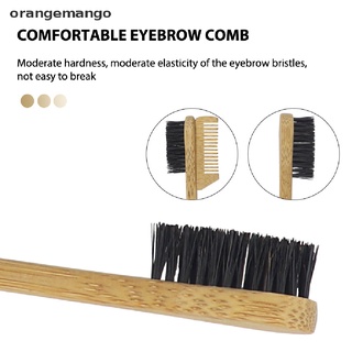 Orangemango Natural bamboo wood double-sided edge control brush comb Eyebrow makeup brush CL