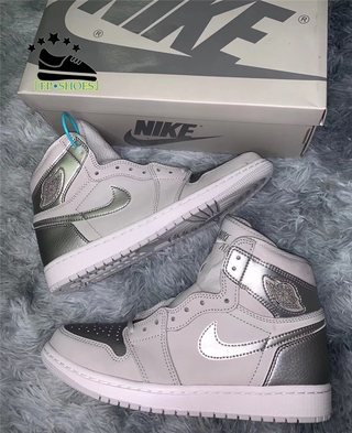 『FP•Shoes』 Nike Air Jordan 1 AJ1 Joe 1 gris plata hombres y mujeres zapatos de baloncesto -DC1788-029 (3)