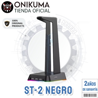 Onikuma ST2 RGB-Soporte Para Auriculares Para Juegos , De Pantalla De Escritorio , Logotipo Luminoso Con 3 Puertos USB Y 3,5 Mm