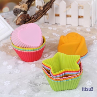 6 pzs molde de silicona para pastel/cupcakes/cupcakes/utensilios para hornear pasteles/cupcakes