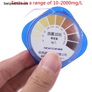 *baipestonwe* 1 rollo de tiras de papel de prueba de cloro rango 10-2000mg/lppm gráfico de color agua de limpieza venta caliente