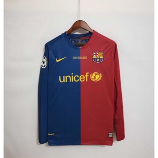 Retro 09/10 Barcelona versión Final camiseta de fútbol manga larga con parche