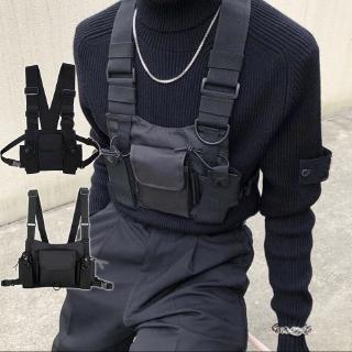 Men Functional Tactical Chest Bag Fashion Hip Hop Vest Streetwear Bag Waist Pack Women Black Chest Rig Bag