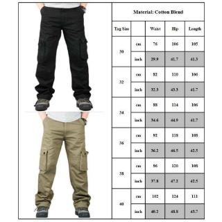 Pantalones tácticos largos para hombre bolsillo suelto/senderismo/más tallas (2)