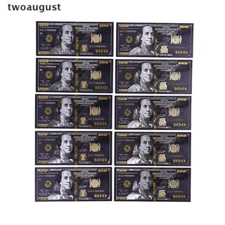 [twoaugust] lámina de oro negro antiguo usd 100 dólares conmemorativos decoración de billetes [twoaugust] (5)