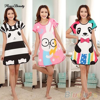 Hearsbeauty Panda ropa de dormir pijamas manga corta Sleepshirt camisón