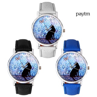 [pym] reloj de pulsera analógico de cuarzo genev-a con patrón de mariposa ca-t para mujer