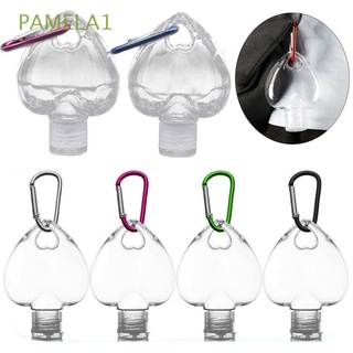 pamela1 botella recargable de alta calidad de viaje botella de jabón de mano botella de spray con llavero portátil vacío transparente forma de corazón plástico contenedor cosmético