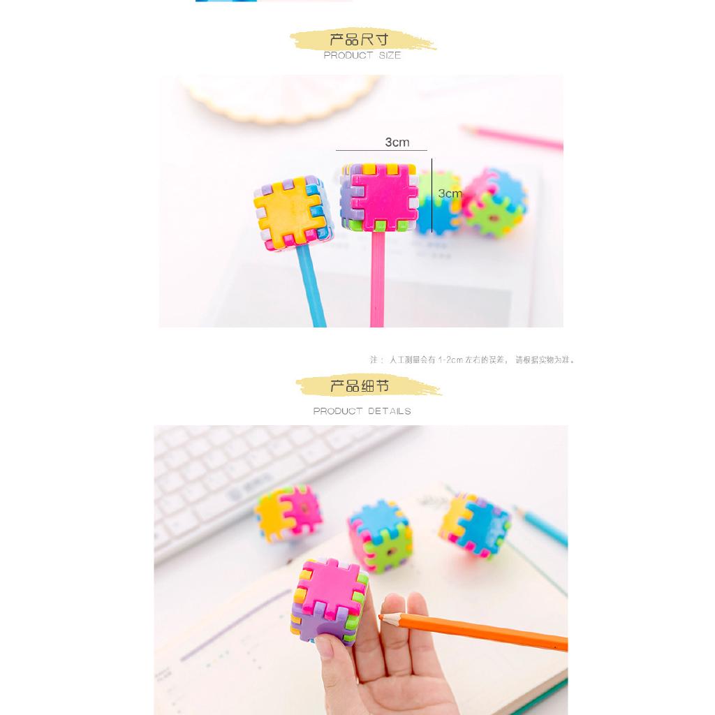 mini sacapuntas en forma de cubo de dibujos animados de color caramelo sacapuntas creativos para niños pequeños sacapuntas (7)