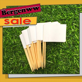 【SALE】100Pcs/Set Toothpick Flag Creative Eye-catching Decorative Blank Food Flag Cupcake Topper for Party