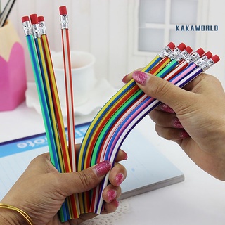 kw_ 6 piezas flexibles flexibles suaves con goma de borrar papelería escolar