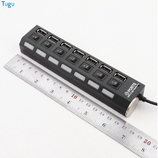 7 puertos USB 2.0 adaptador Multi-interface Hub independiente interruptor indicador de luz (4)